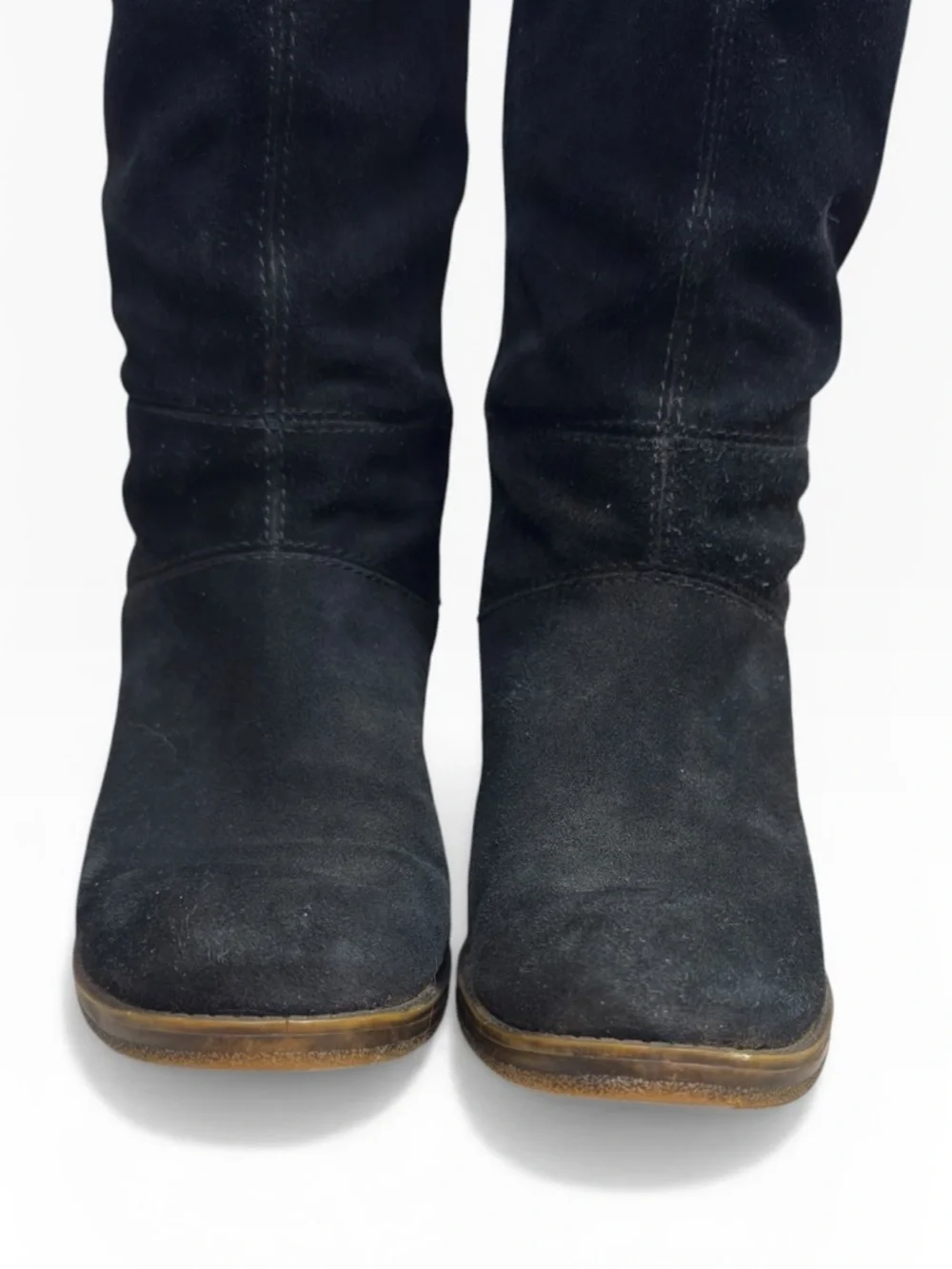 Lucky Brand Ramsden Over The Knee Boots Black Suede Block Heel Size US 8